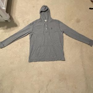 Grey button placket hoodie